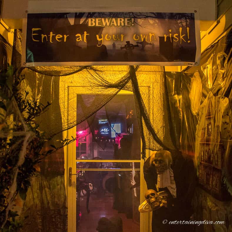 Welcome Guests With Scary Banners and Signs