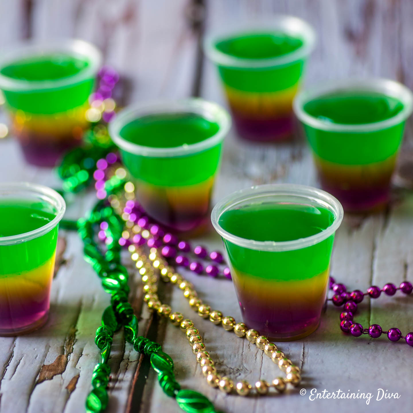 Mardi Gras Jello Shots