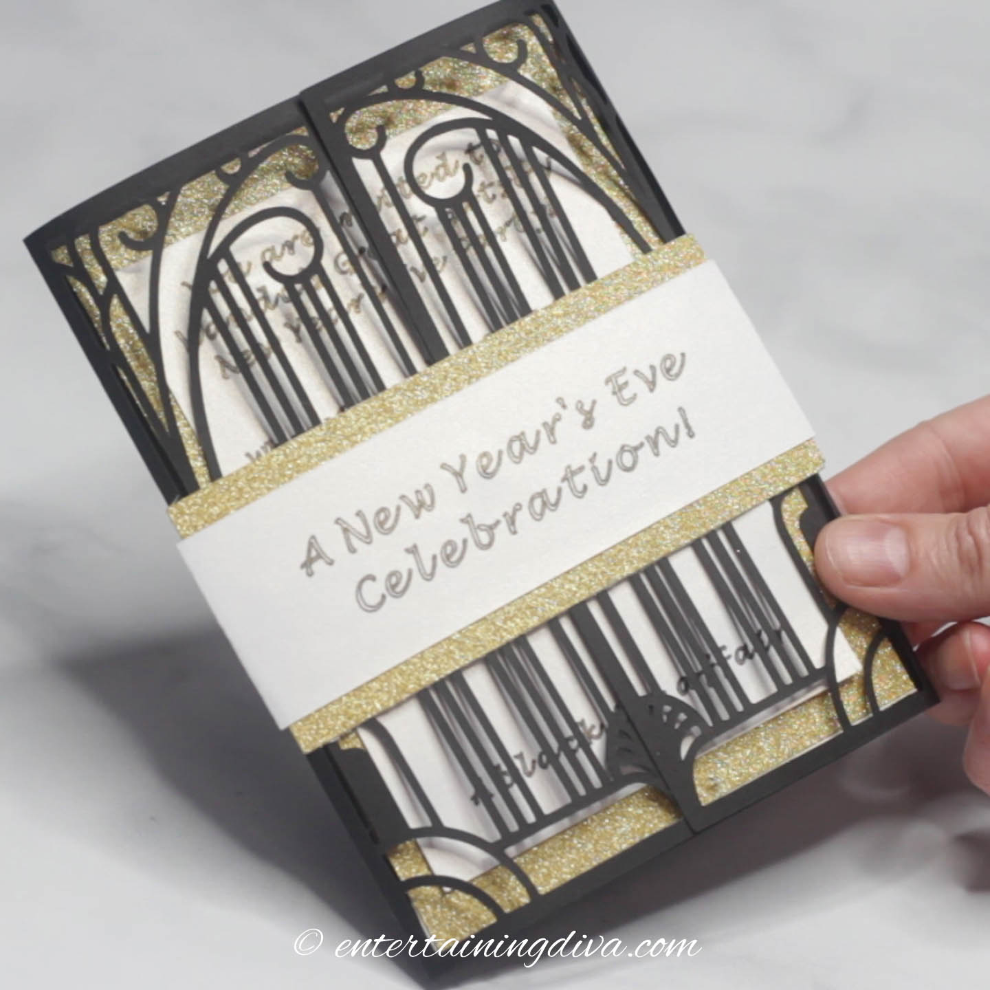 DIY Laser Cut Gatsby Party Invitations