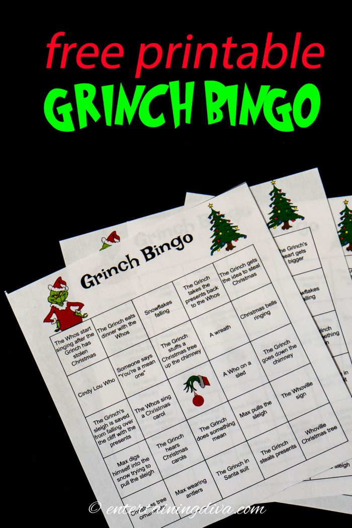 Grinch Bingo (A Free Printable Christmas Game) Entertaining Diva