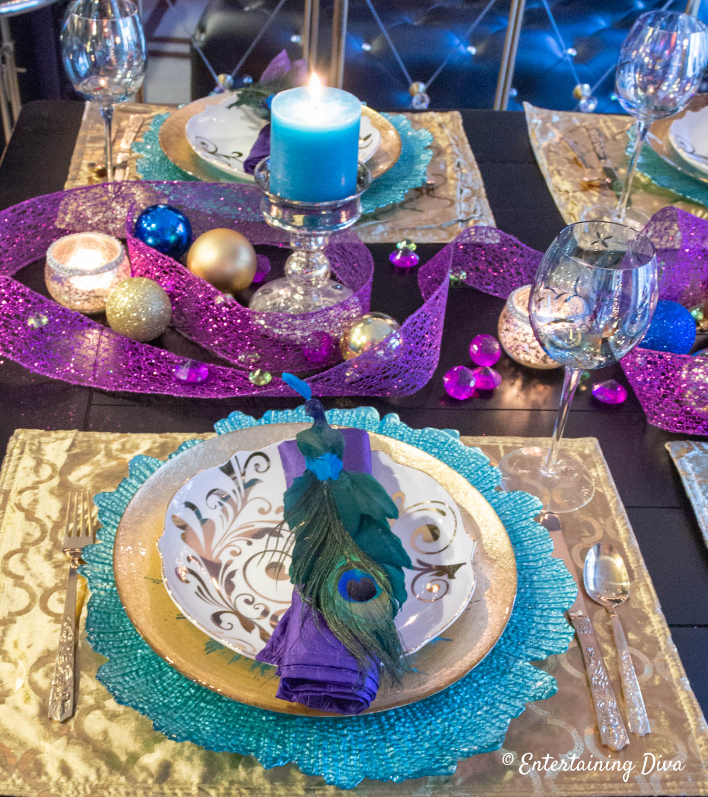 Peacock Tablescape