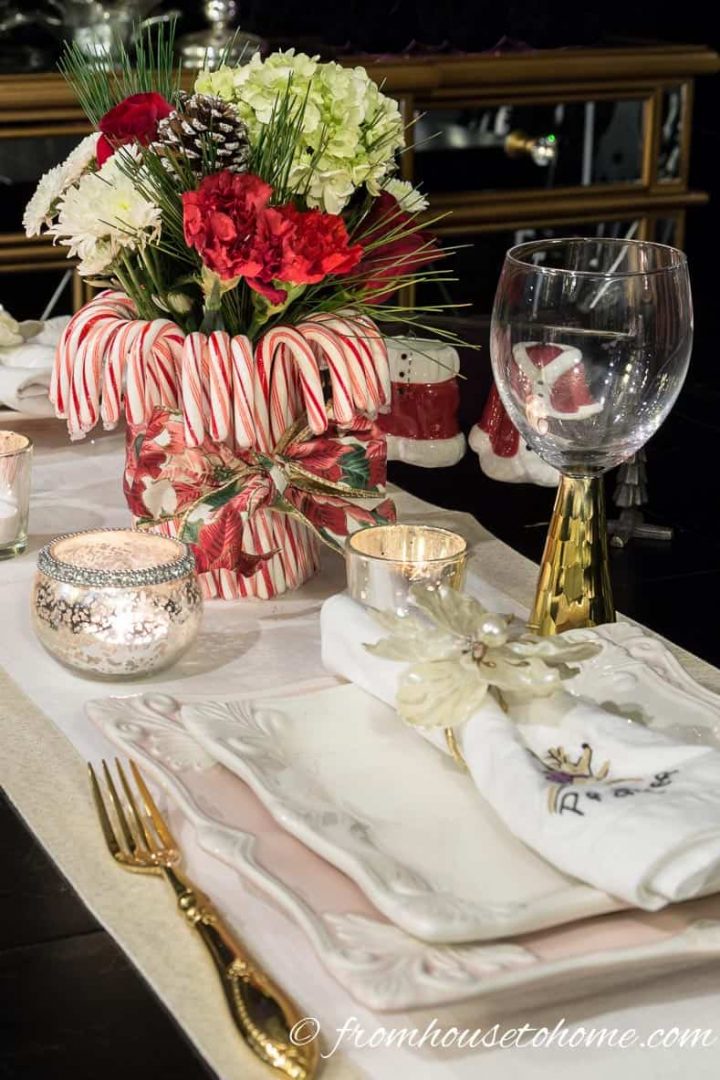 The candy cane Christmas centerpiece