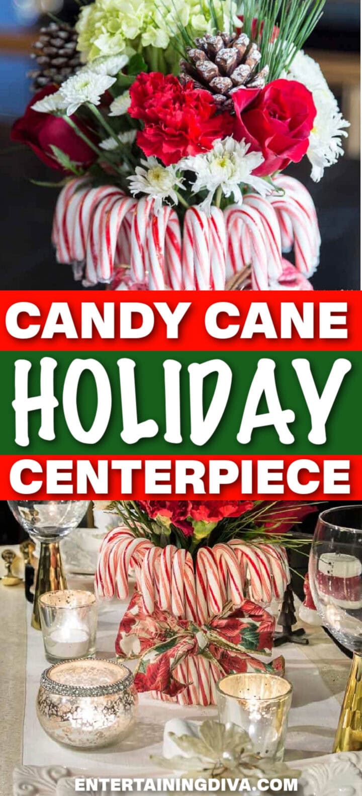 Candy cane holiday centerpiece