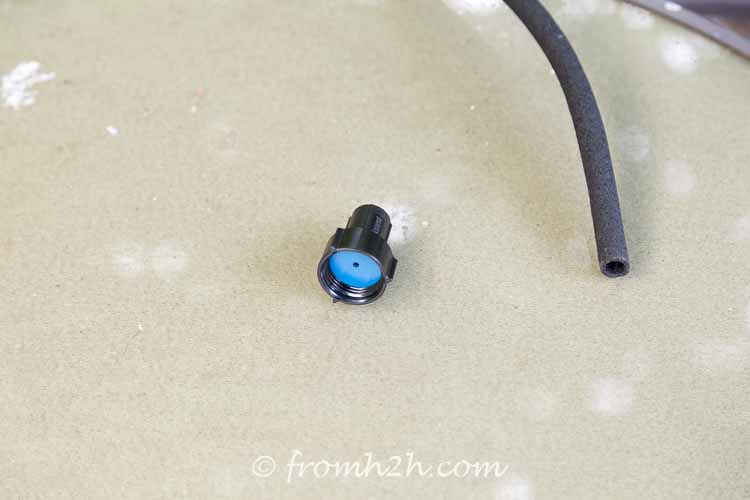 The water source hookup for a soaker hose system
