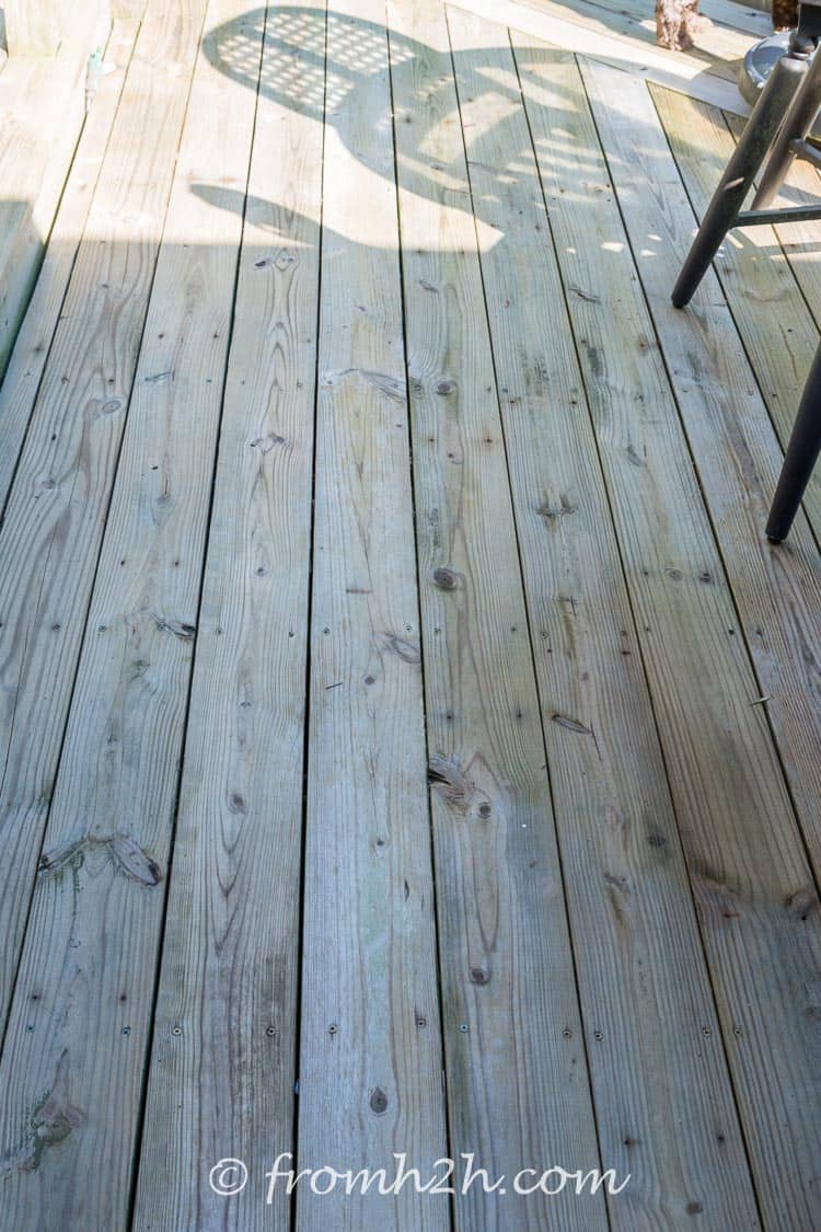 The deck after cleaning | The Best (Inexpensive and Eco-Friendly) Homemade Deck Cleaner Ever!