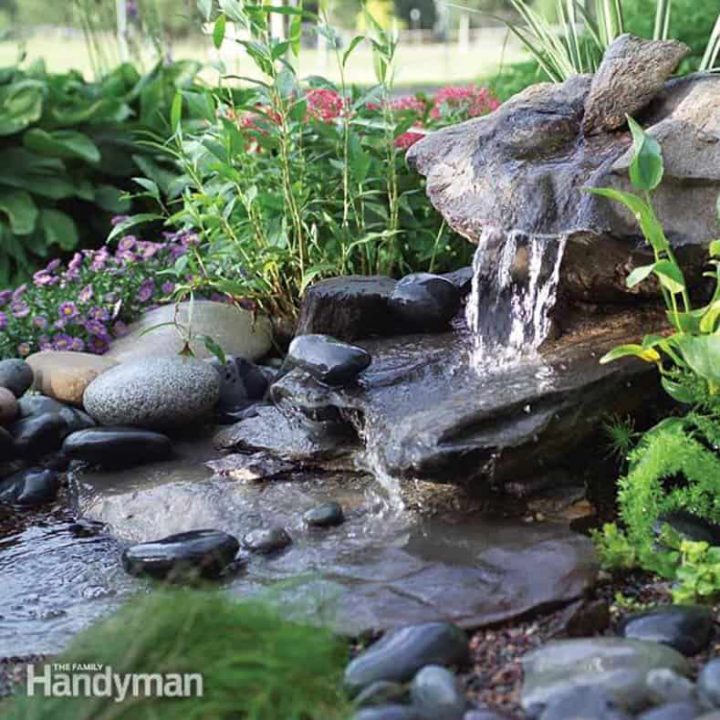 A home-made waterfall via The Family Handyman