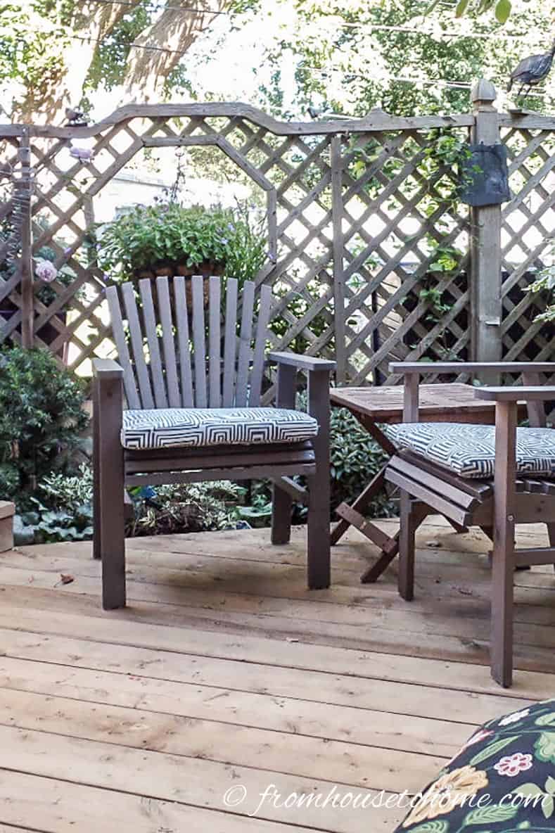 Lattice fence creates privacy around a backyard deck