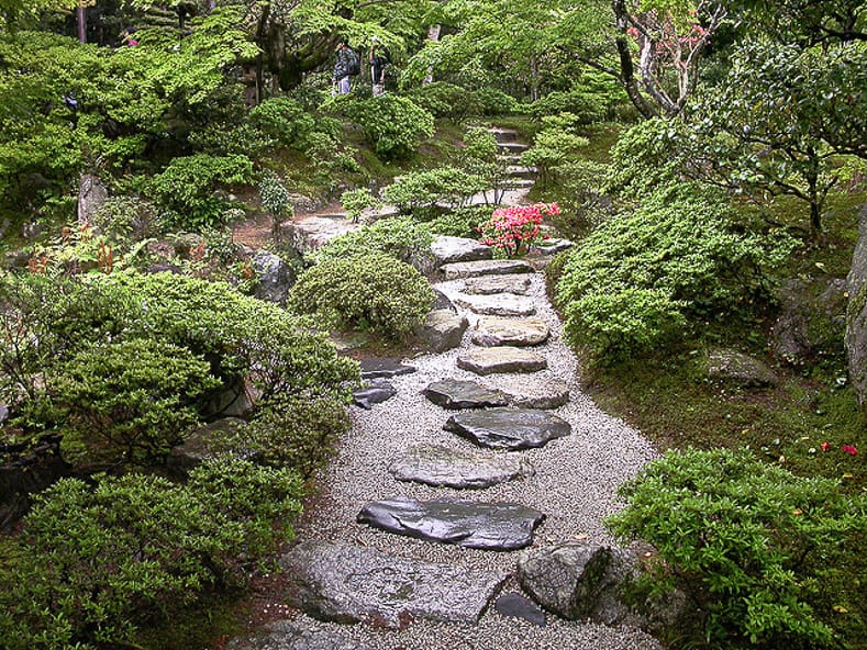 Japanese garden path, via insidekyoto.com