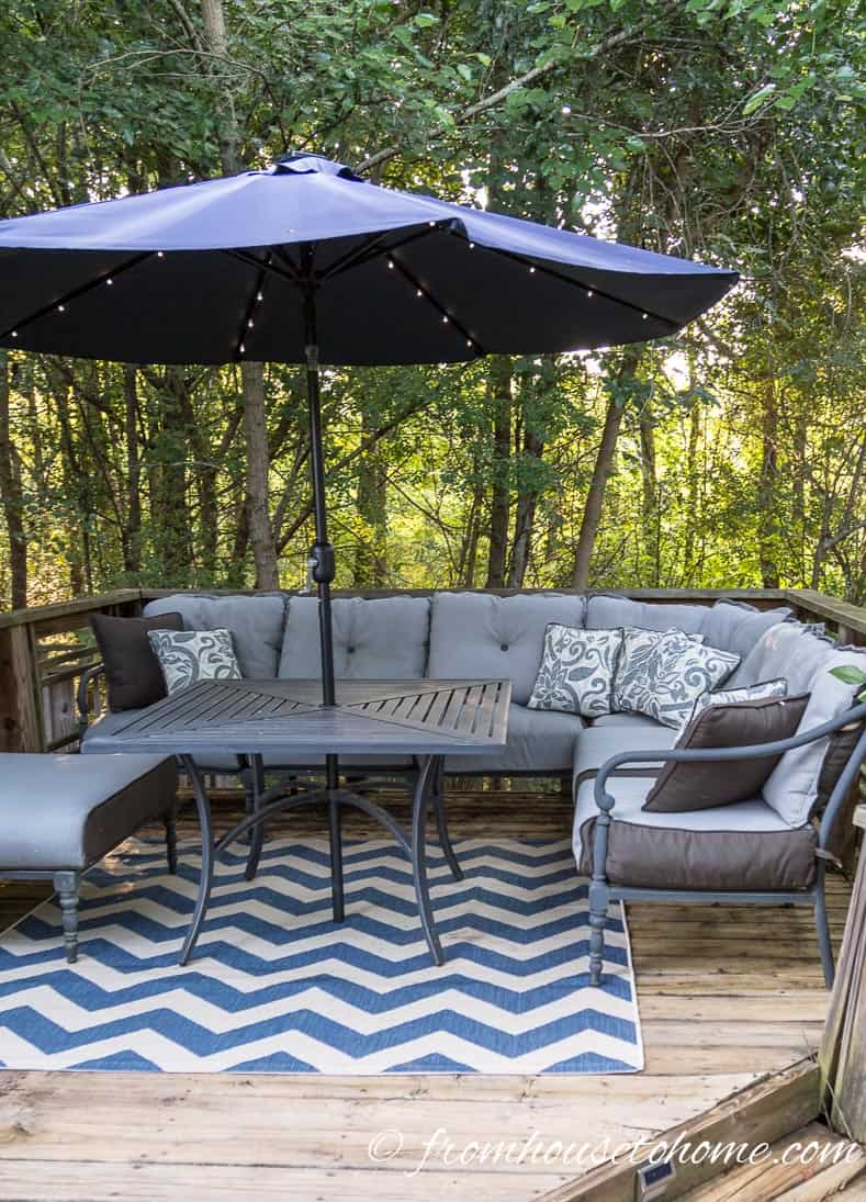 Relaxing seating on a secluded deck