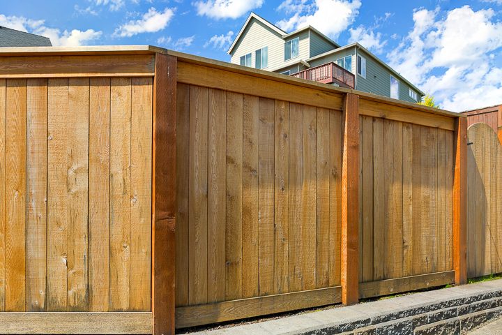 Traditional wood privacy fence