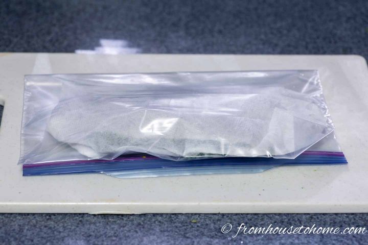 Fresh thyme in a ziploc bag