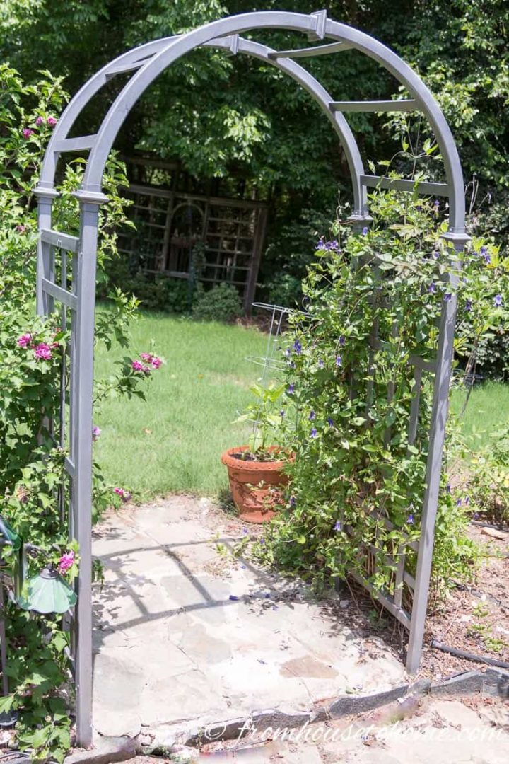 This arbor was originally white plastic