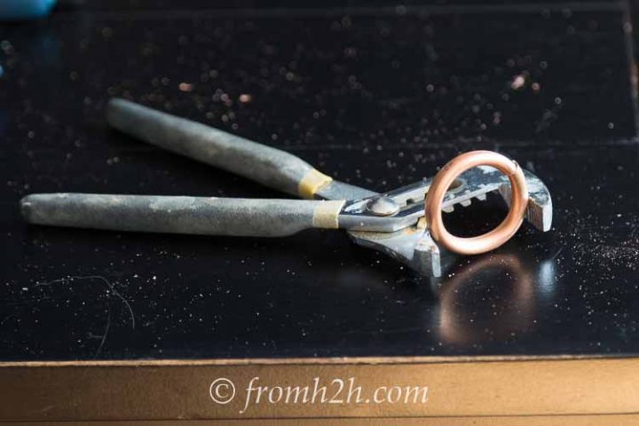 Groove joint pliers are helpful for squeezing the ends together if necessary