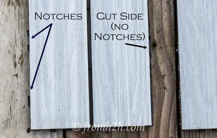 The cut tile can only be connected on the side that has notches