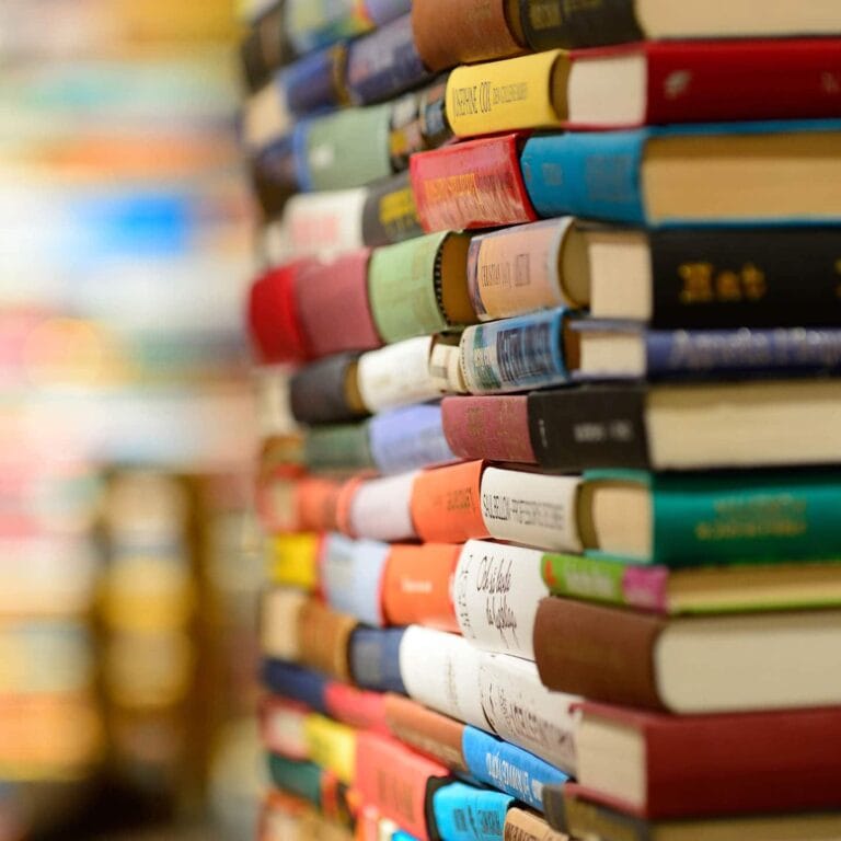 stack of gardening books
