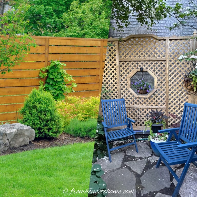2 pictures of wood privacy fence ideas