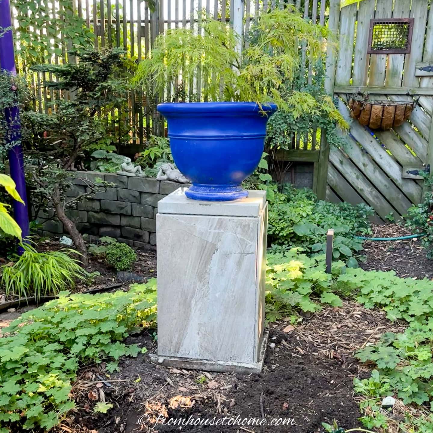 How To Build A Budget-friendly DIY Garden Plinth With Tile
