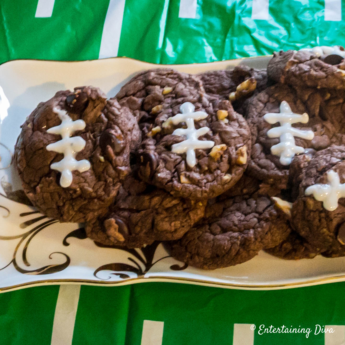 Game Day Football Brownie Cookies