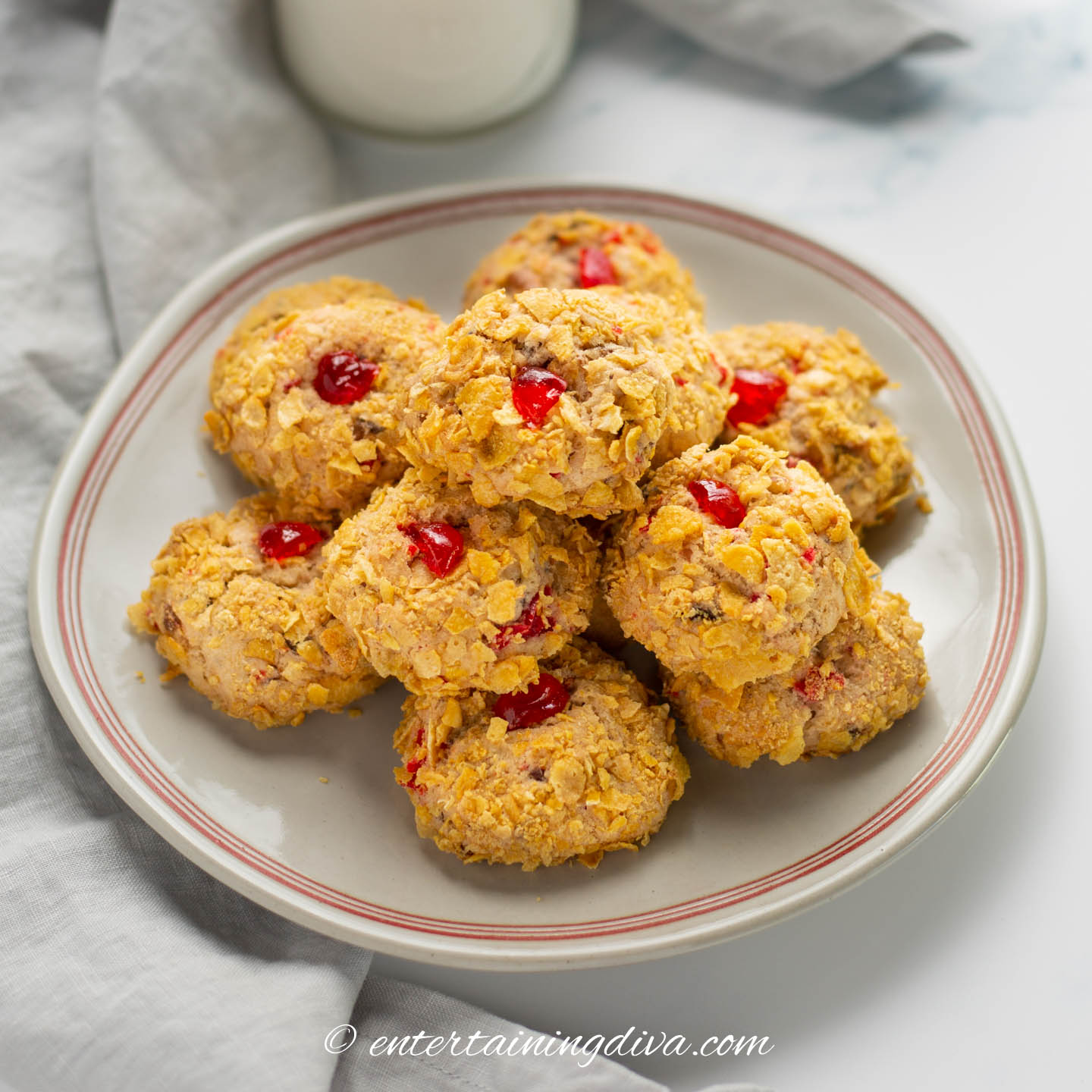 Old Fashioned Cherry Winks Cookies With Corn Flakes