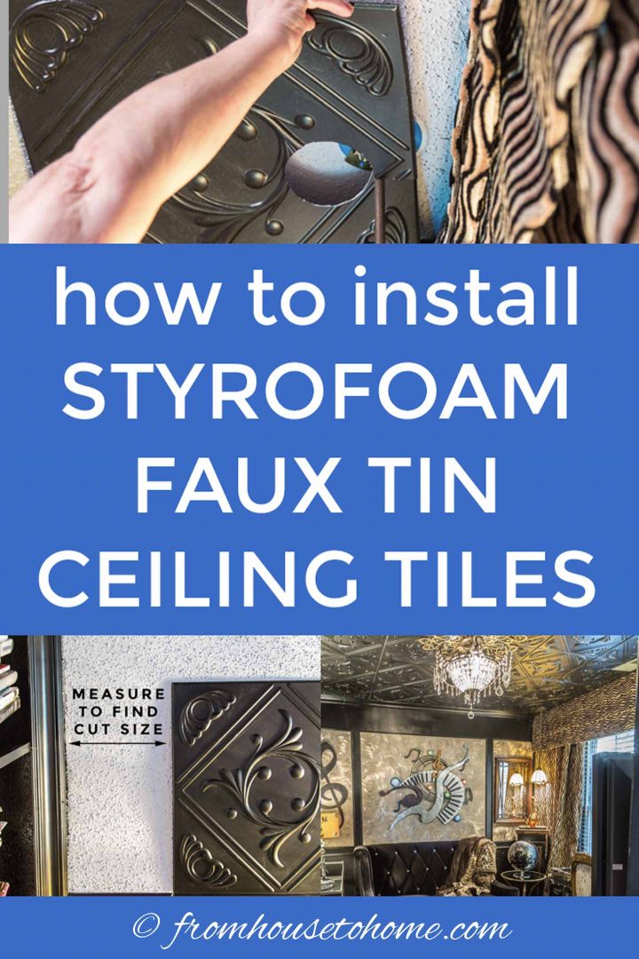 how to install styrofoam faux tin ceiling tiles