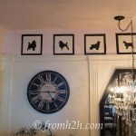 Silhouette dogs painted on the wall