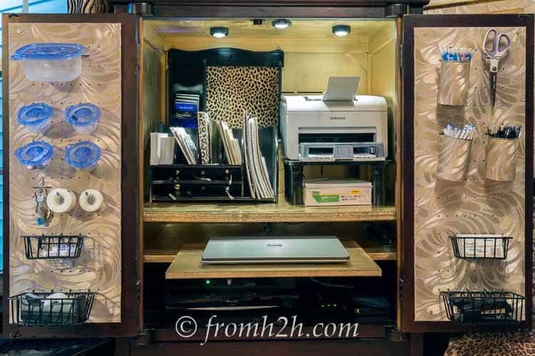 How To Convert A TV Armoire To A Desk | www.fromh2h.com