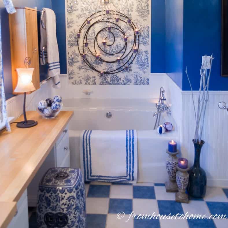 Blue And White Master Bathroom Makeover