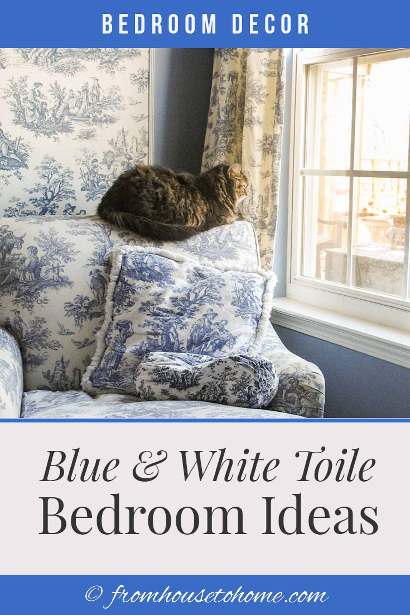 blue and white toile bedroom ideas