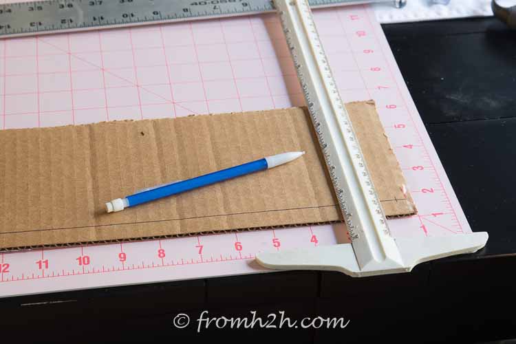 Draw lines starting at 1/4", spaced every 1/2" | How To Install Nail Head Trim In a Straight Line With Even Spacing