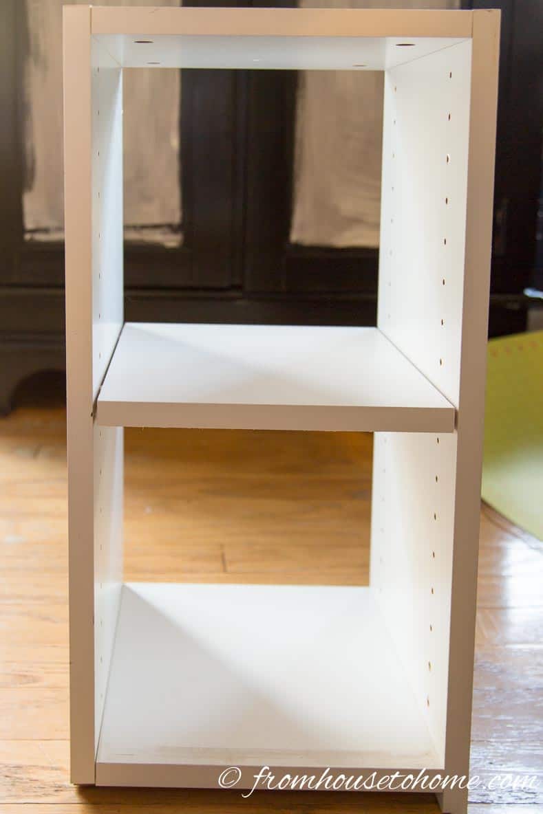 The original white shelf | DIY Glam Industrial Filing Cabinet
