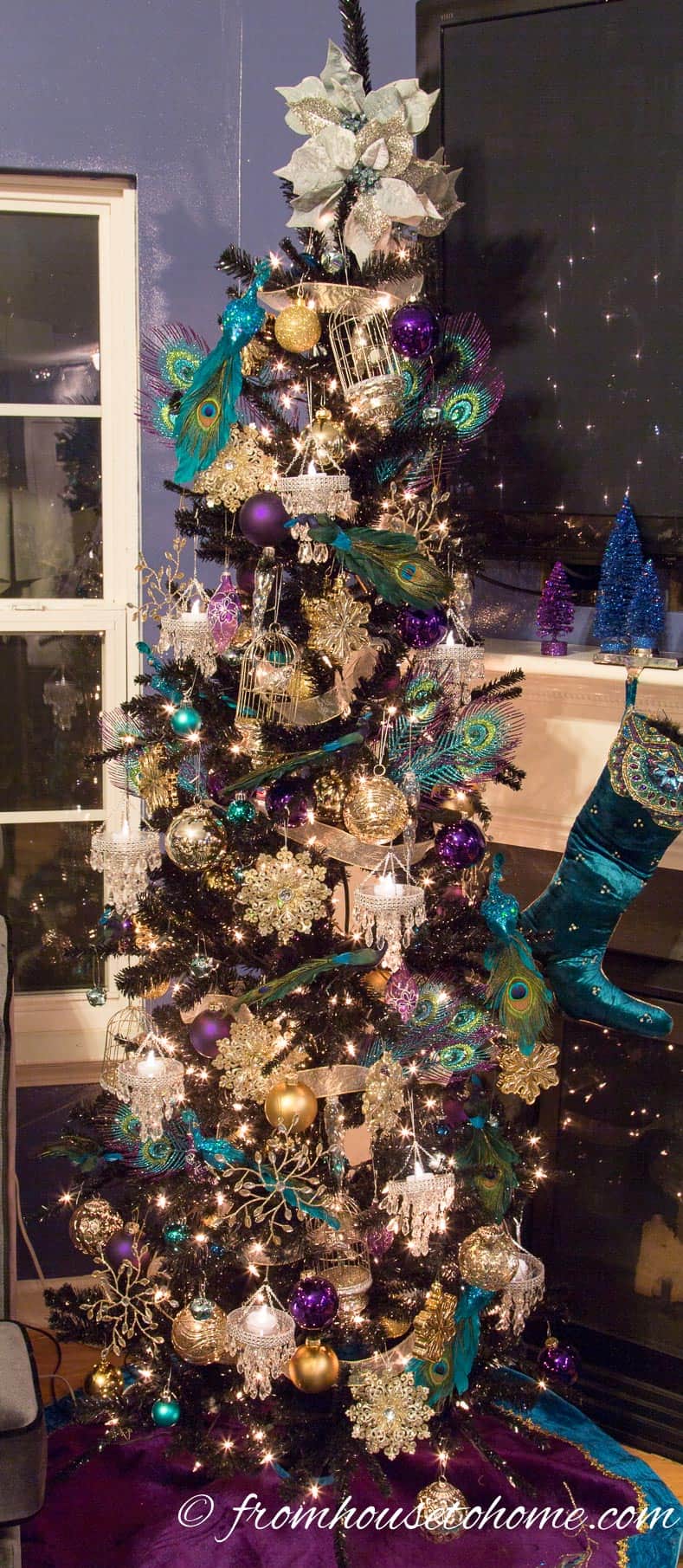 The peacock-inspired Christmas tree | How To Decorate a Beautiful Christmas Tree