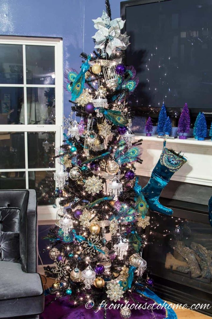 The peacock-inspired Christmas tree