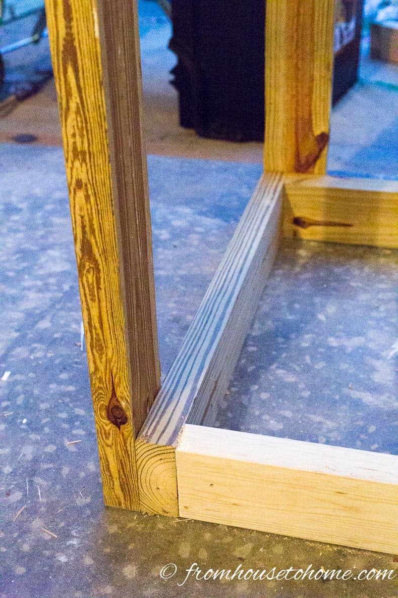 Install the front legs on the short boards | How To Build a Fold Down Workbench in a Day