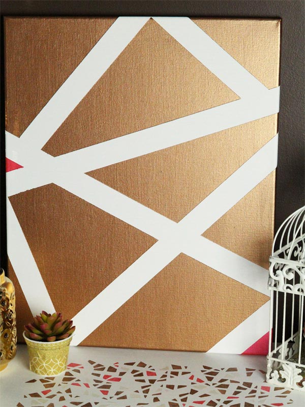DIY Geometric Art from thesoutherncouture.com | 10 Easy Ways To Make Your House Look More Expensive