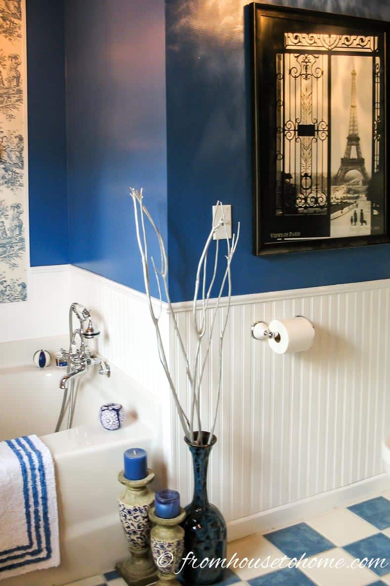 Wainscoting in the bathroom