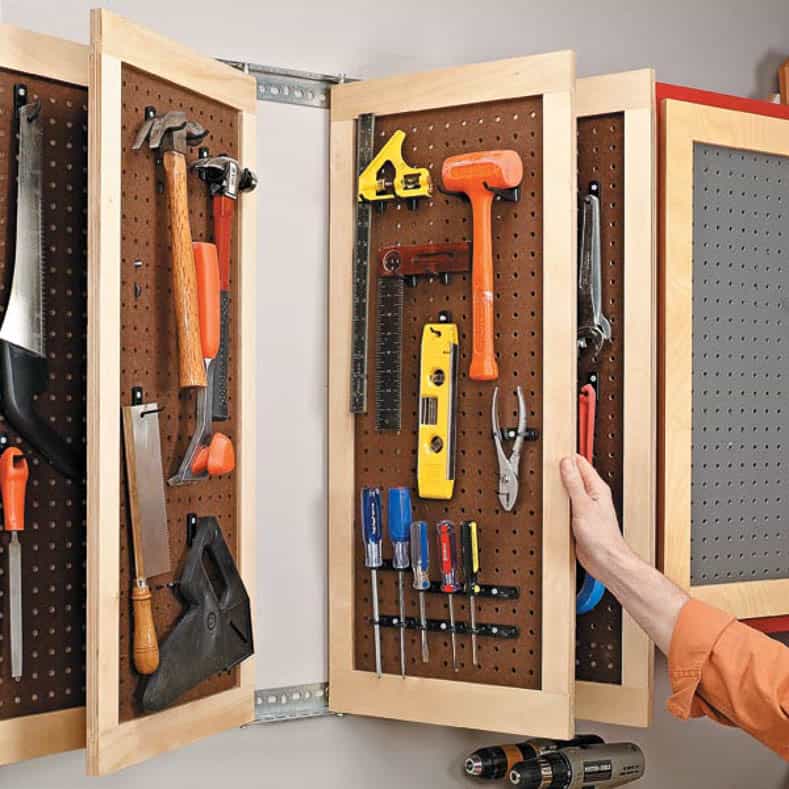 Pegboard "book" for tool storage