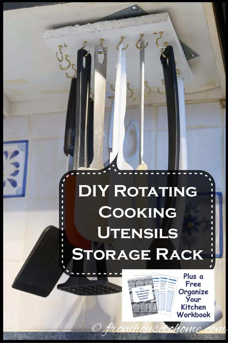 DIY Rotating Cooking Utensils Storage Rack