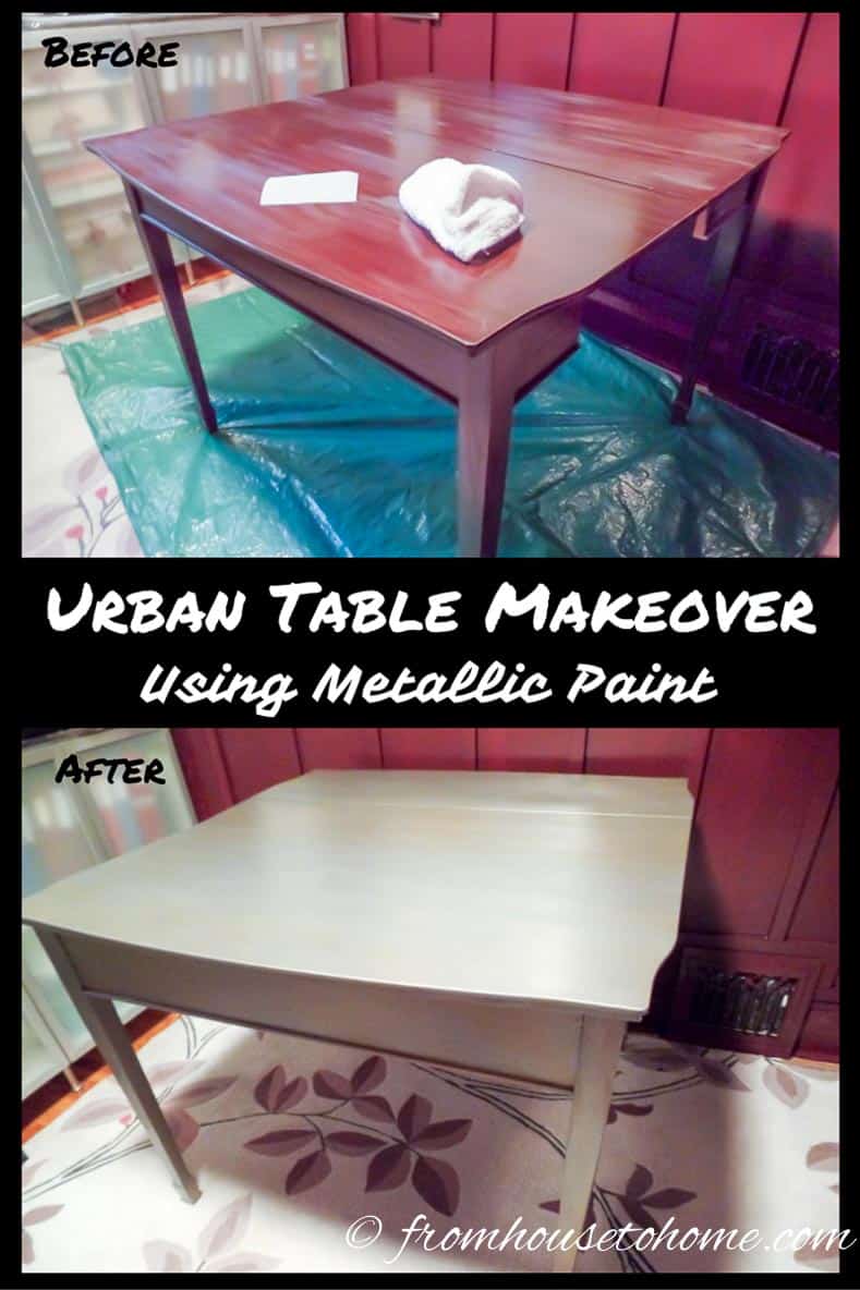 Urban Table Makeover Using Metallic Paint
