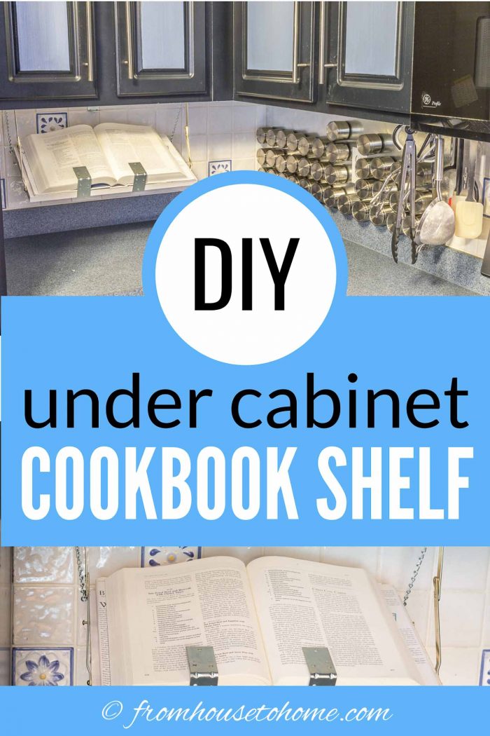 DIY Under Cabinet Cookbook Or IPad Shelf