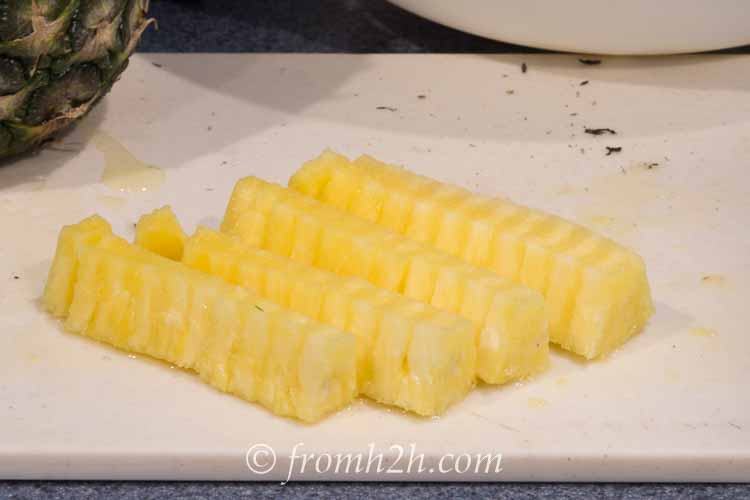 Slice the pineapple as desired | Inexpensive Kitchen Gadgets That Make Cooking Easier