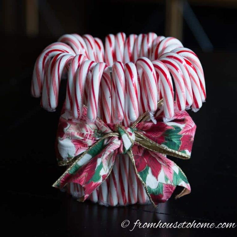 How to Make A Cheap and Easy Candy Cane Christmas Centerpiece
