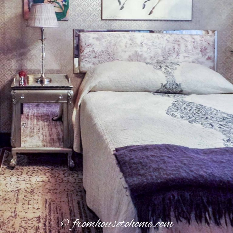 Elegant Gray and Purple Bedroom Makeover