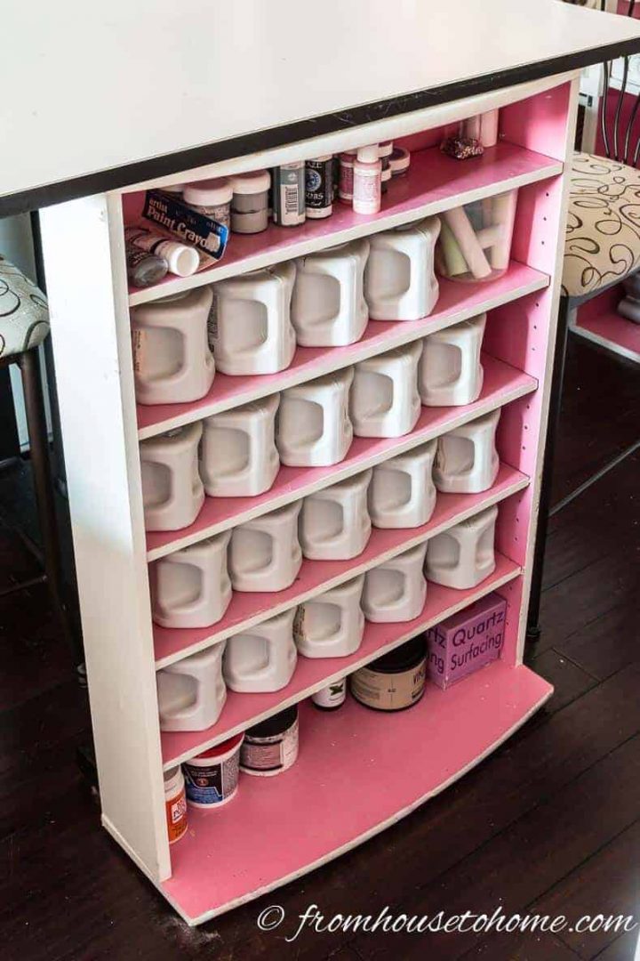 Repurpose an old CD rack to store paint