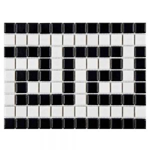 Black and white border tile with a greek key pattern