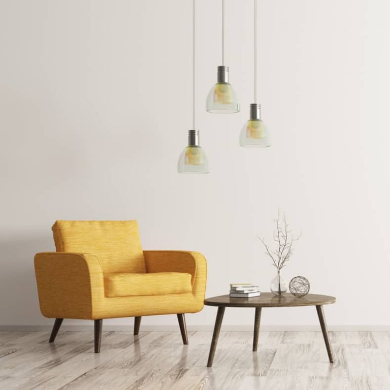 Interior with armchair and coffee table 3d rendering