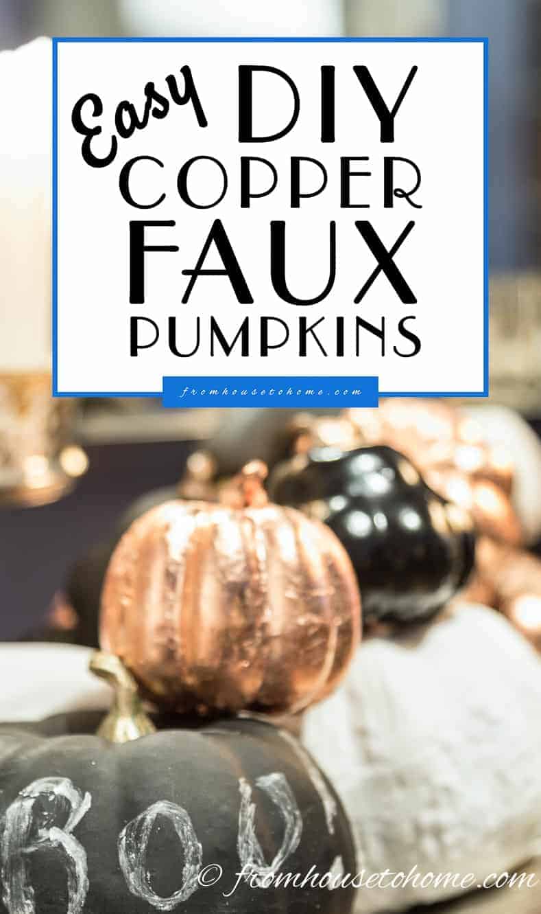 easy DIY copper faux pumpkins