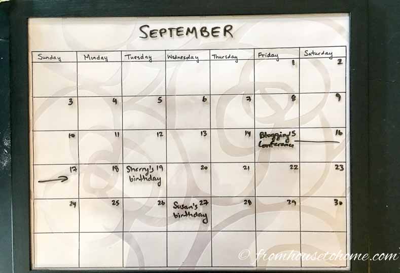 This DIY dry erase calendar tutorial is the BEST! I love that I can make it any color to match my office decor and big enough to see. Definitely pinning! #organization #homeoffice #backtoschool