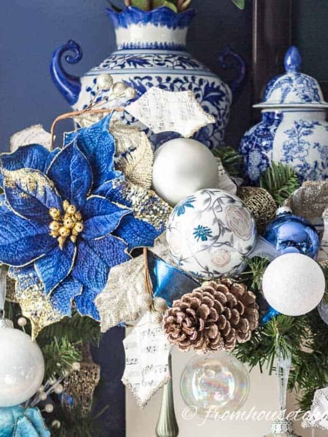 BEAUTIFUL BLUE AND WHITE CHRISTMAS HOME DECORATING IDEAS