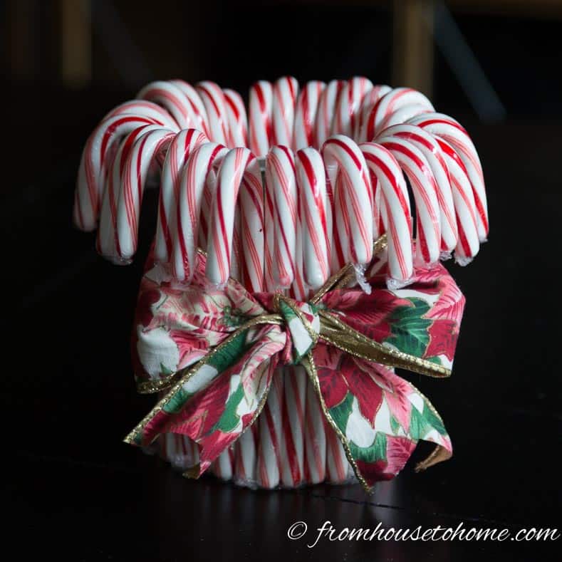 Christmas centerpiece made from candy canes