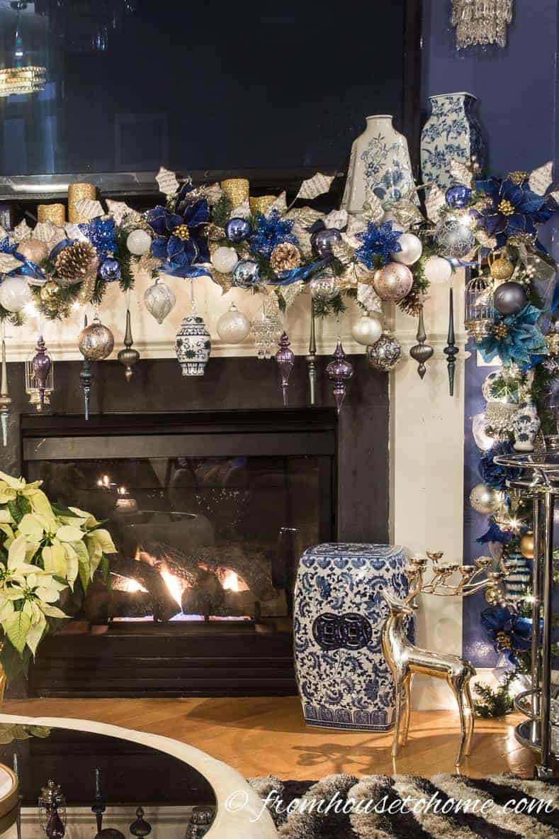 How To Decorate a Christmas Mantel With a TV Above It